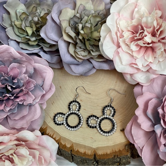 Crystal Mickey Mouse Dangle Earrings - Picture 6 of 16